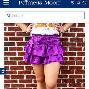 Day + Moon Purple Ruffle Skort